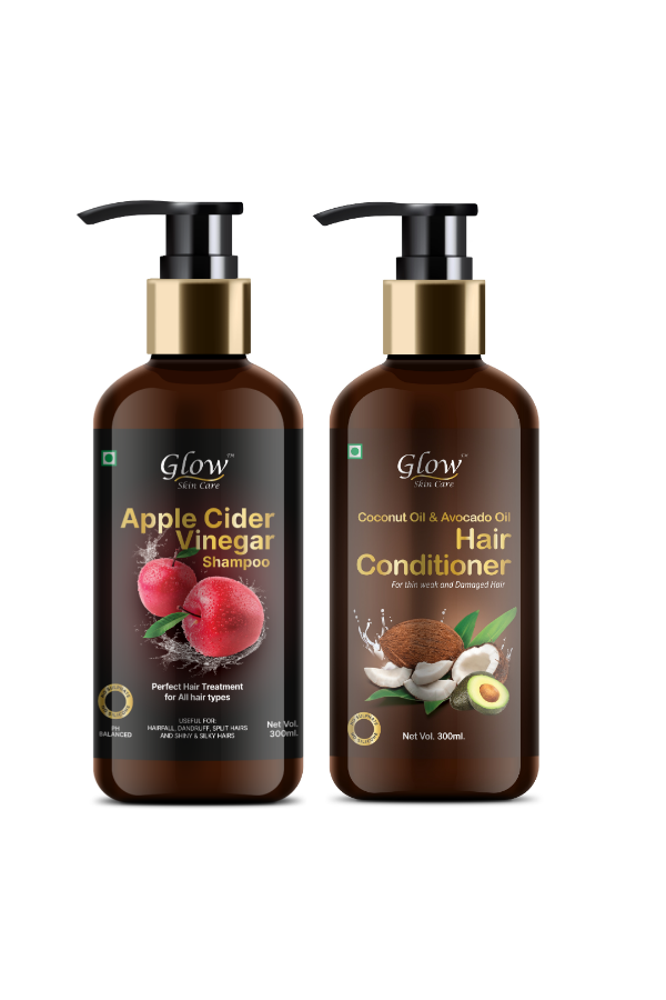 Apple Cider Shampoo + Coconut & Avocado Oil Conditioner Hair Fall Control Combo Kit 600 Ml